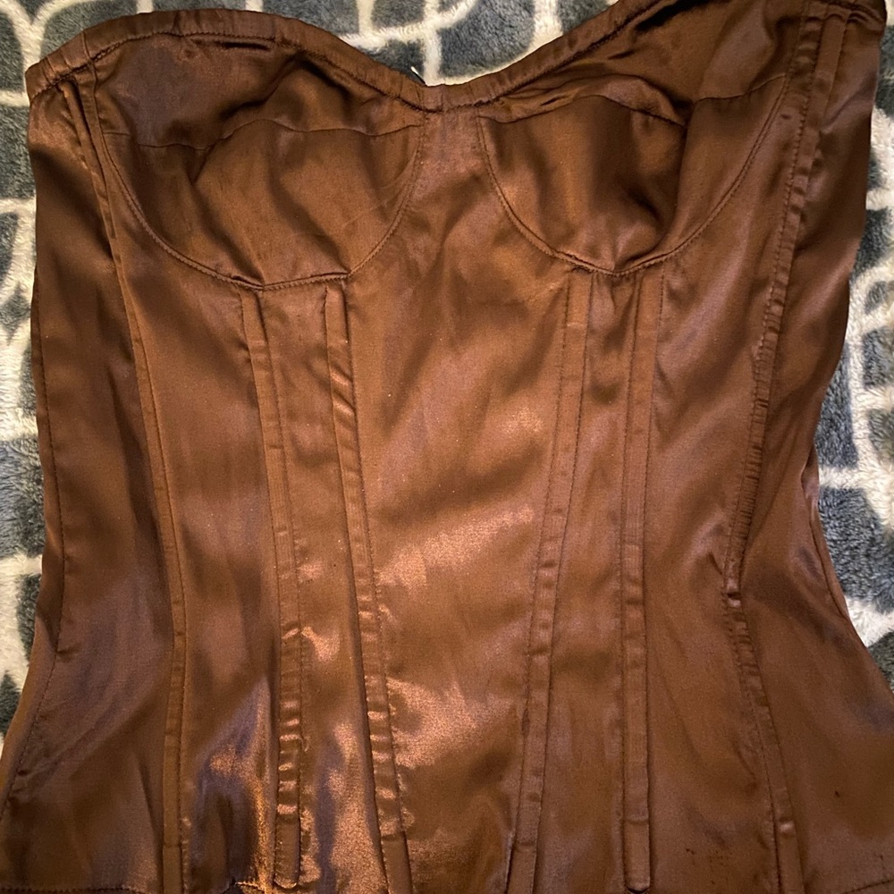 Brown satin corset top - Picture 4 of 4